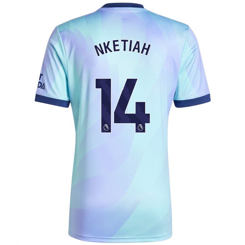 Kandiny Enfant Maillot Eddie Nketiah #14 Aqua Troisieme 2024/25 T-Shirt