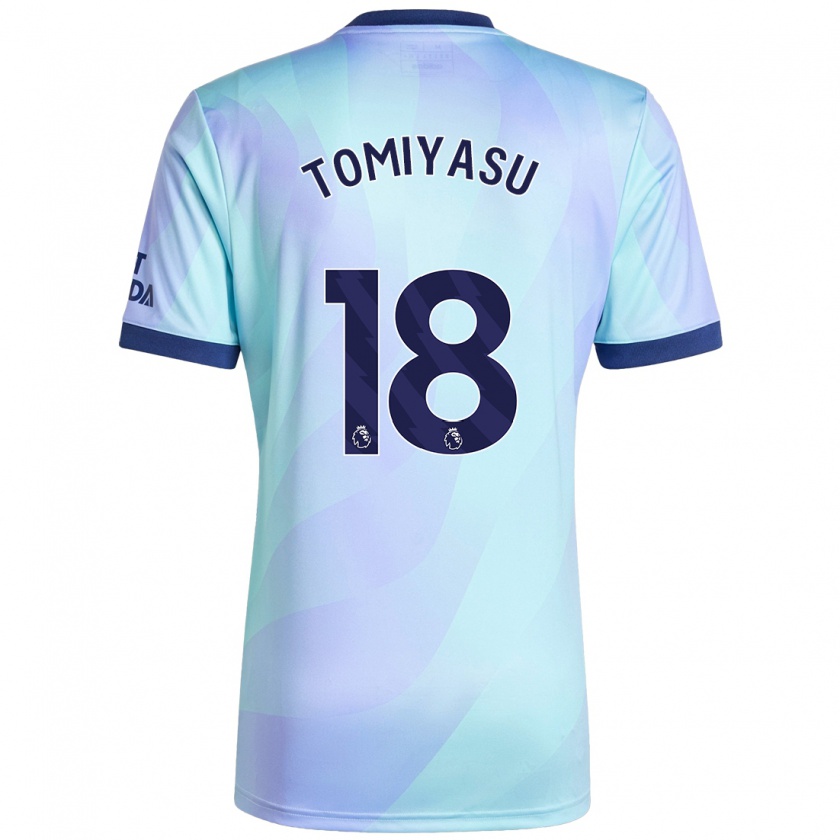 Kandiny Enfant Maillot Takehiro Tomiyasu #18 Aqua Troisieme 2024/25 T-Shirt