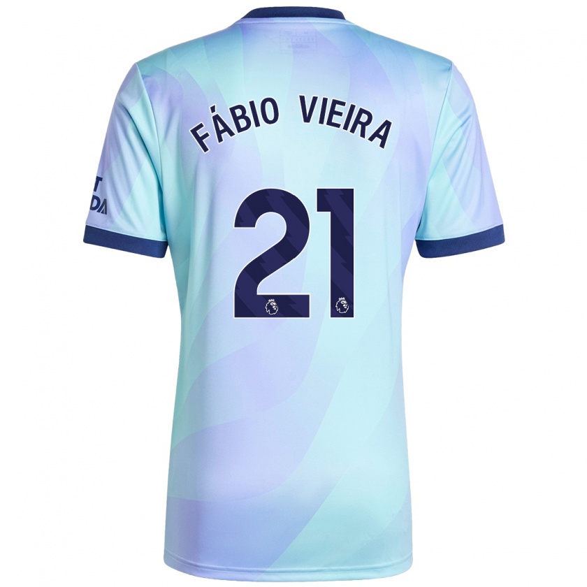 Kandiny Enfant Maillot Fábio Vieira #21 Aqua Troisieme 2024/25 T-Shirt