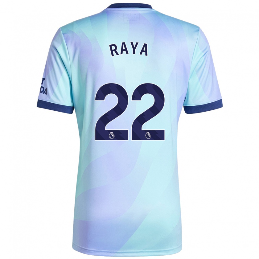 Kandiny Enfant Maillot David Raya #22 Aqua Troisieme 2024/25 T-Shirt