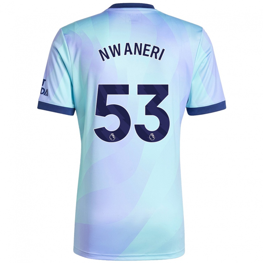 Kandiny Enfant Maillot Ethan Nwaneri #53 Aqua Troisieme 2024/25 T-Shirt