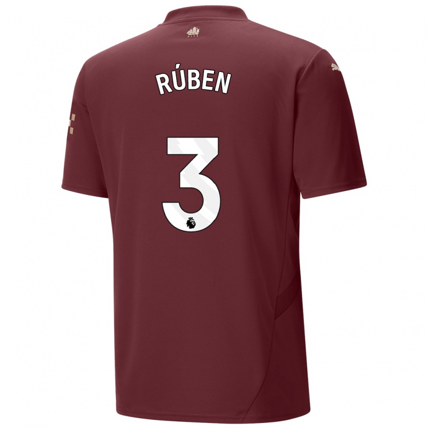 Kandiny Enfant Maillot Rúben Dias #3 Marron Troisieme 2024/25 T-Shirt