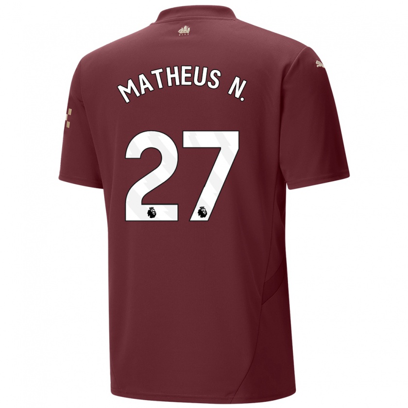 Kandiny Enfant Maillot Matheus Nunes #27 Marron Troisieme 2024/25 T-Shirt