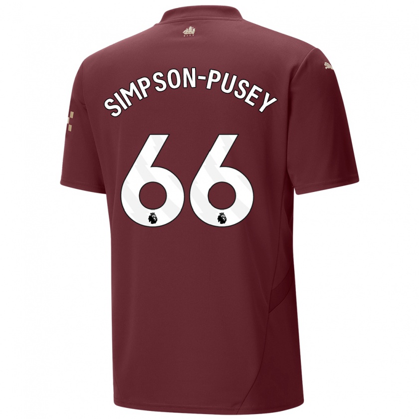 Kandiny Enfant Maillot Jahmai Simpson-Pusey #66 Marron Troisieme 2024/25 T-Shirt