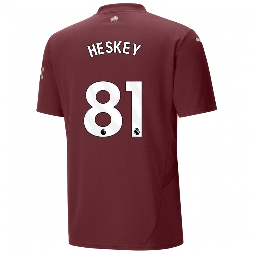 Kandiny Enfant Maillot Jaden Heskey #81 Marron Troisieme 2024/25 T-Shirt