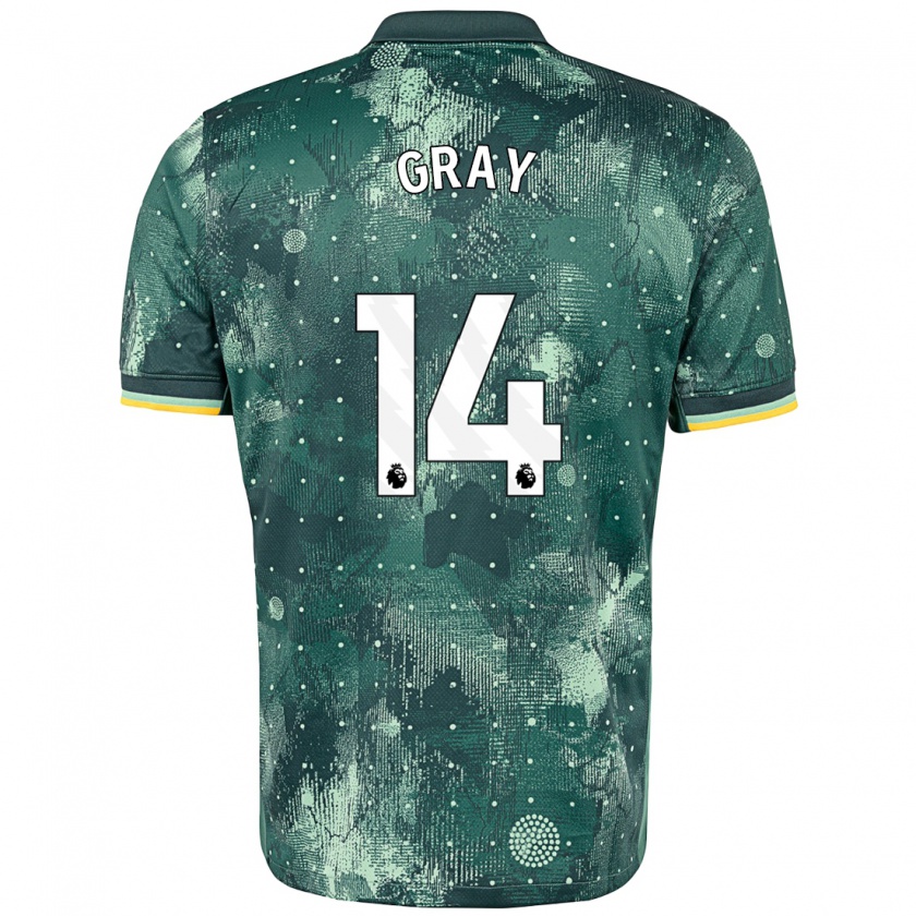 Kandiny Enfant Maillot Archie Gray #14 Vert Menthe Troisieme 2024/25 T-Shirt