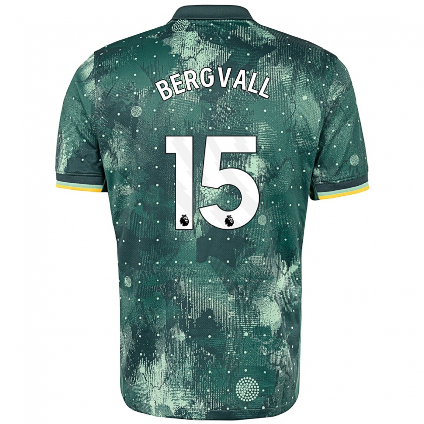 Kandiny Enfant Maillot Lucas Bergvall #15 Vert Menthe Troisieme 2024/25 T-Shirt