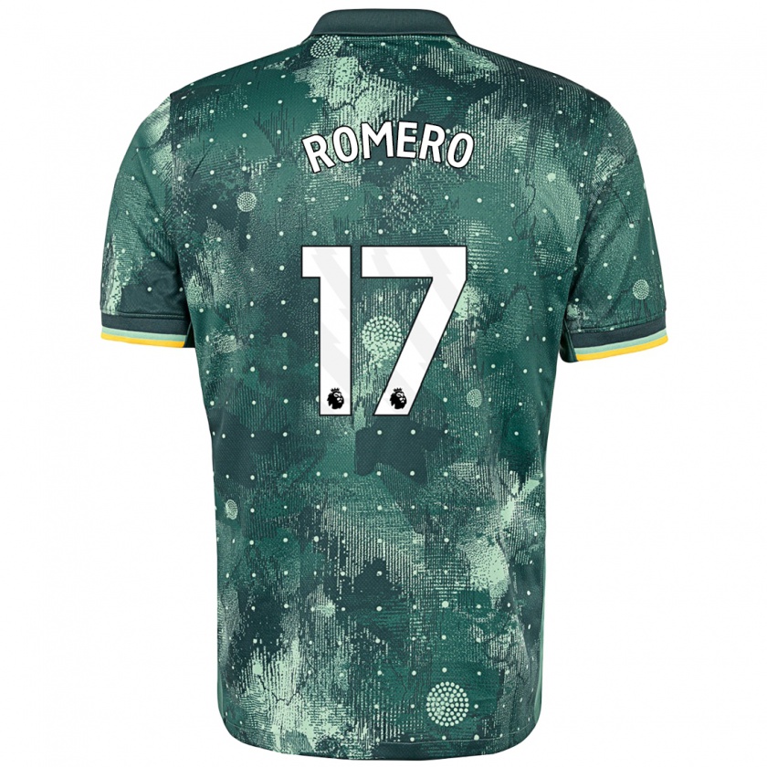 Kandiny Enfant Maillot Cristian Romero #17 Vert Menthe Troisieme 2024/25 T-Shirt