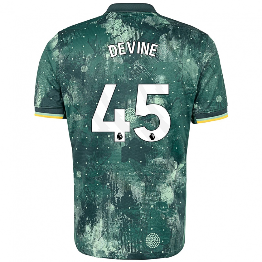 Kandiny Enfant Maillot Alfie Devine #45 Vert Menthe Troisieme 2024/25 T-Shirt