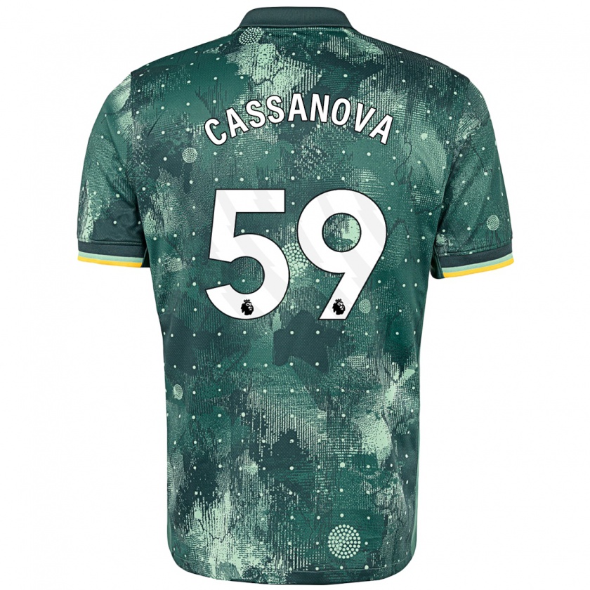 Kandiny Enfant Maillot Dante Cassanova #59 Vert Menthe Troisieme 2024/25 T-Shirt