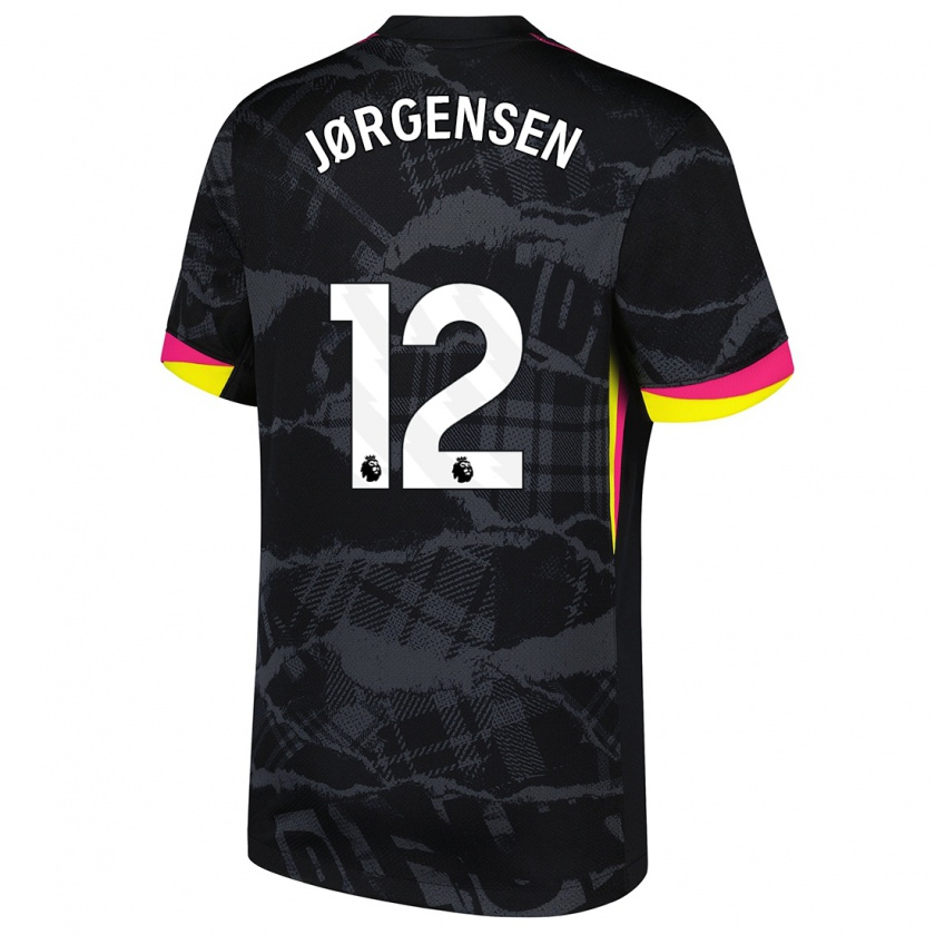 Kandiny Enfant Maillot Filip Jørgensen #12 Noir Rose Troisieme 2024/25 T-Shirt