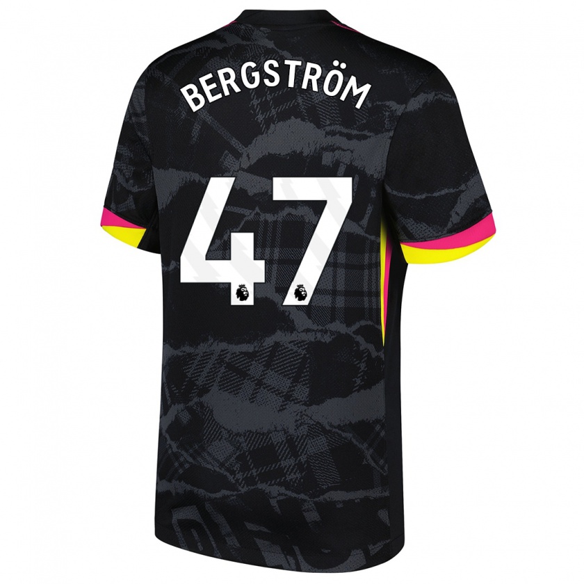 Kandiny Enfant Maillot Lucas Bergström #47 Noir Rose Troisieme 2024/25 T-Shirt