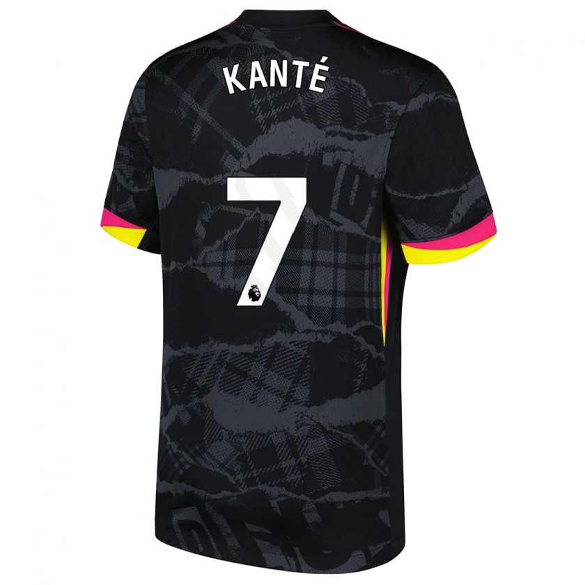 Kandiny Enfant Maillot N'golo Kante #7 Noir Rose Troisieme 2024/25 T-Shirt