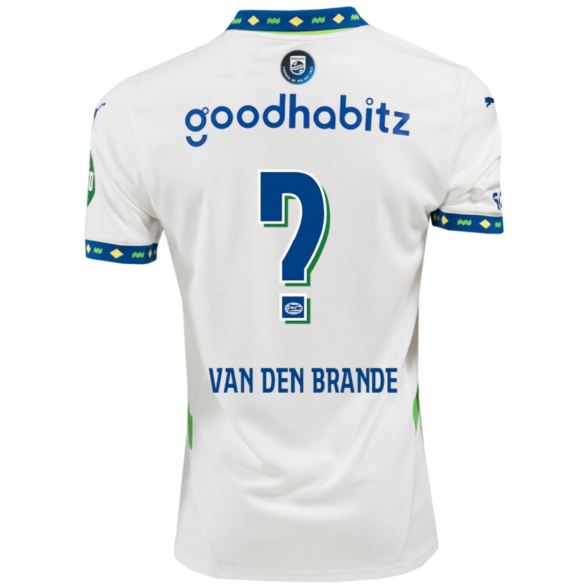 Kandiny Enfant Maillot Daan Van Den Brande #0 Blanc Bleu Foncé Troisieme 2024/25 T-Shirt