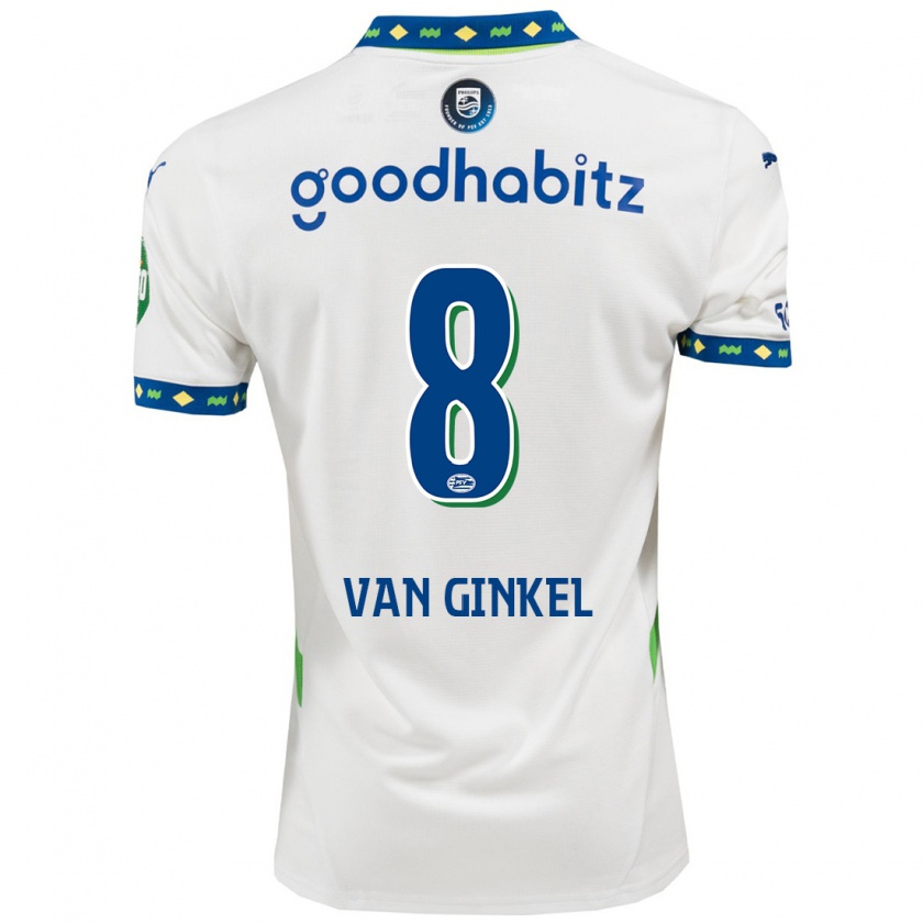 Kandiny Enfant Maillot Marco Van Ginkel #8 Blanc Bleu Foncé Troisieme 2024/25 T-Shirt