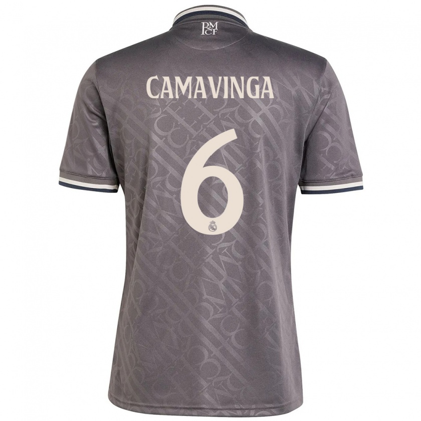 Kandiny Enfant Maillot Eduardo Camavinga #6 Anthracite Troisieme 2024/25 T-Shirt