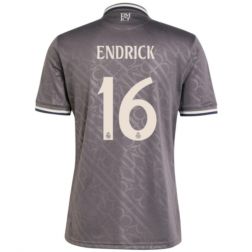 Kandiny Enfant Maillot Endrick #16 Anthracite Troisieme 2024/25 T-Shirt