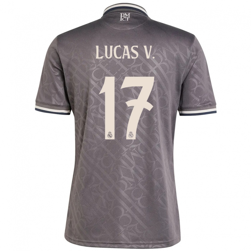 Kandiny Enfant Maillot Lucas Vázquez #17 Anthracite Troisieme 2024/25 T-Shirt