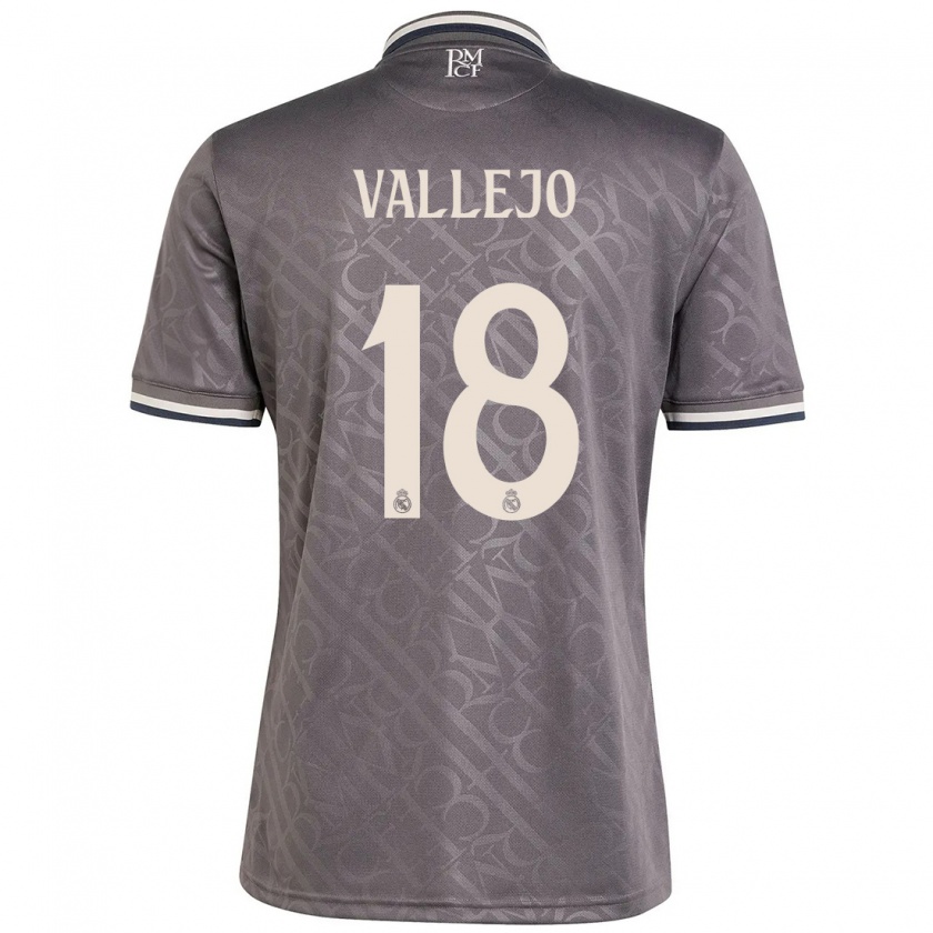 Kandiny Enfant Maillot Jesús Vallejo #18 Anthracite Troisieme 2024/25 T-Shirt