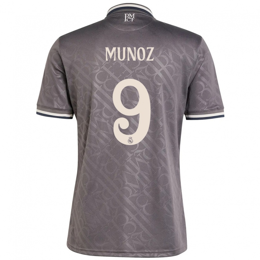 Kandiny Enfant Maillot Víctor Muñoz #9 Anthracite Troisieme 2024/25 T-Shirt