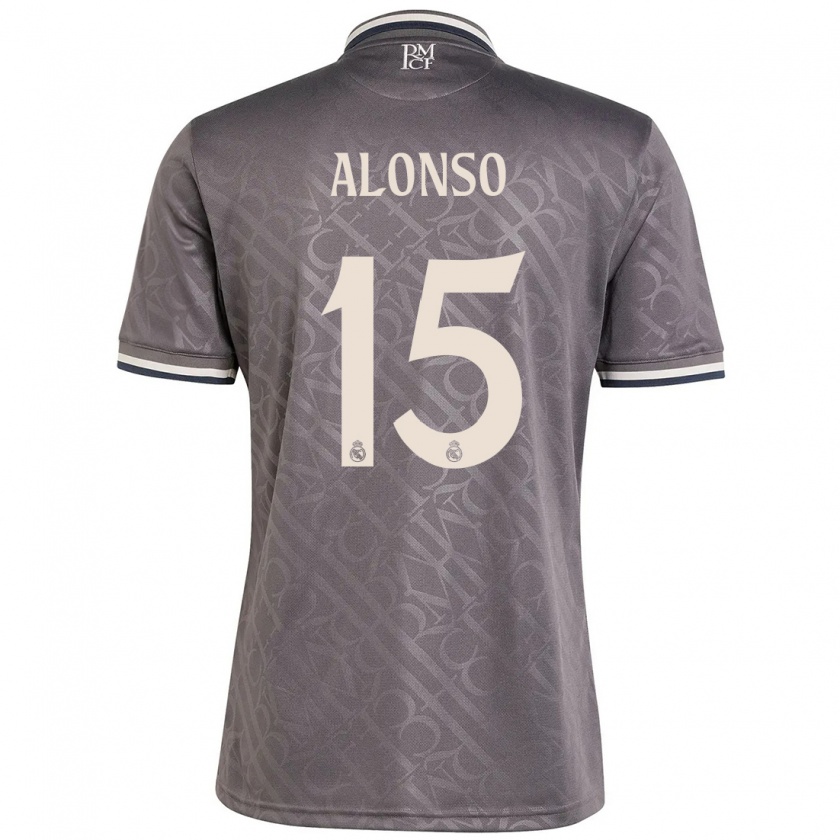 Kandiny Enfant Maillot Borja Alonso #15 Anthracite Troisieme 2024/25 T-Shirt