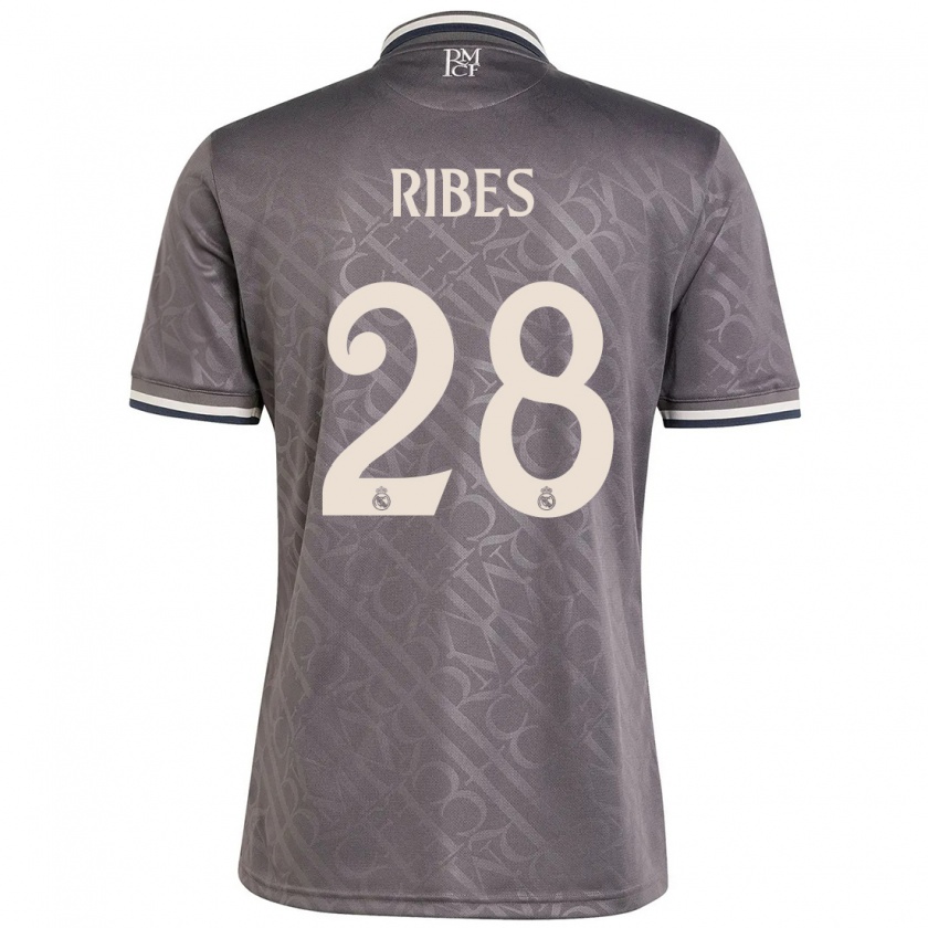 Kandiny Enfant Maillot Kike Ribes #28 Anthracite Troisieme 2024/25 T-Shirt