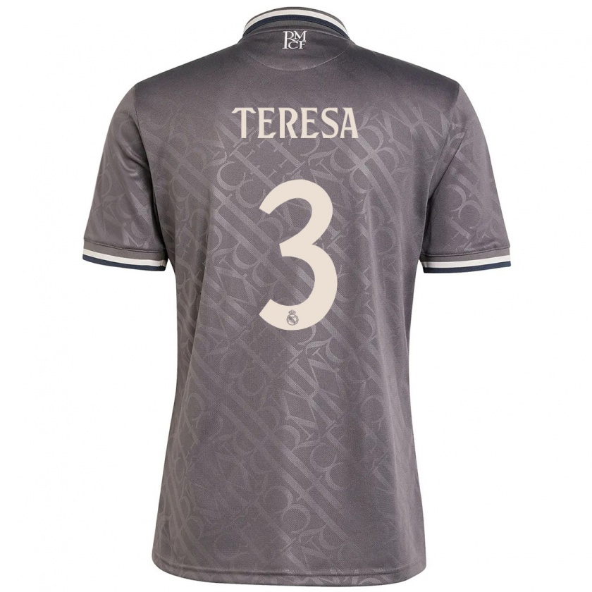 Kandiny Enfant Maillot Teresa Abelleira #3 Anthracite Troisieme 2024/25 T-Shirt