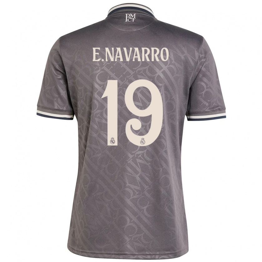 Kandiny Enfant Maillot Eva Navarro #19 Anthracite Troisieme 2024/25 T-Shirt