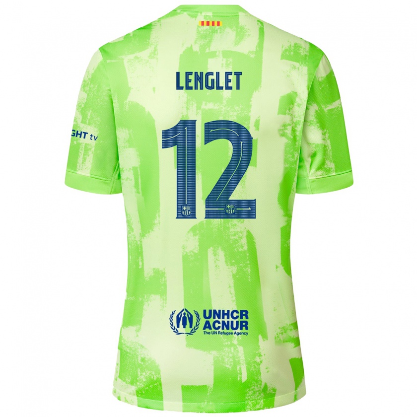 Kandiny Enfant Maillot Clément Lenglet #12 Citron Vert Troisieme 2024/25 T-Shirt