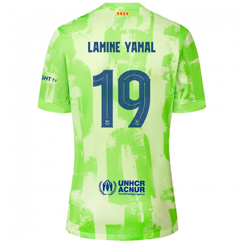 Kandiny Enfant Maillot Lamine Yamal #19 Citron Vert Troisieme 2024/25 T-Shirt