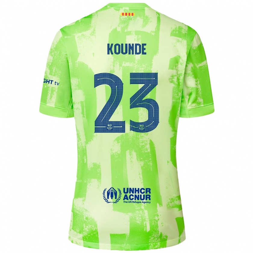 Kandiny Enfant Maillot Jules Koundé #23 Citron Vert Troisieme 2024/25 T-Shirt