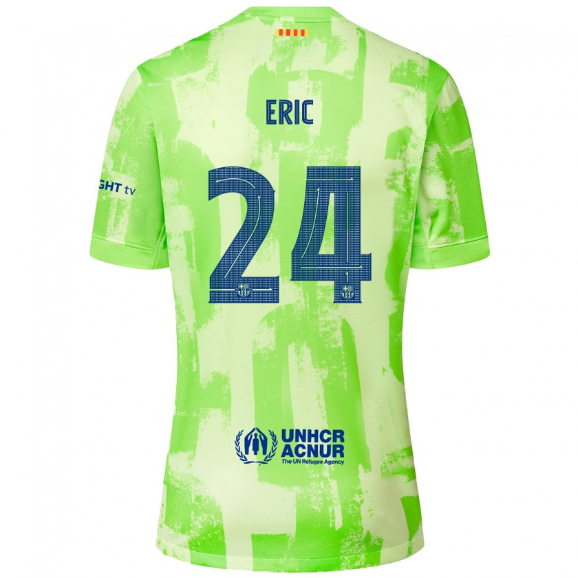 Kandiny Enfant Maillot Eric García #24 Citron Vert Troisieme 2024/25 T-Shirt