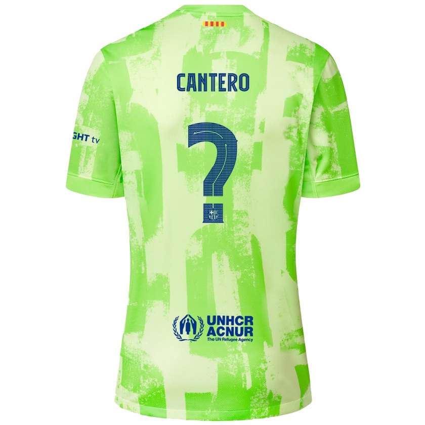 Kandiny Enfant Maillot Rubén Cantero #0 Citron Vert Troisieme 2024/25 T-Shirt