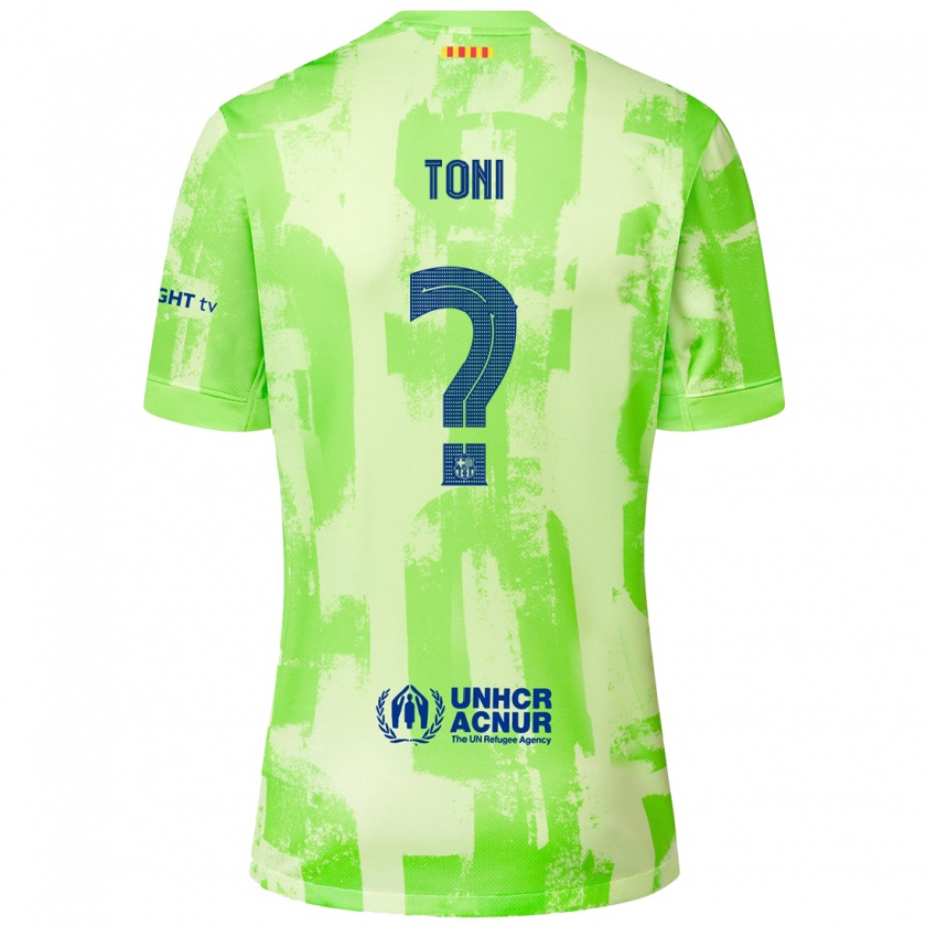 Kandiny Enfant Maillot Toni Fernández #0 Citron Vert Troisieme 2024/25 T-Shirt