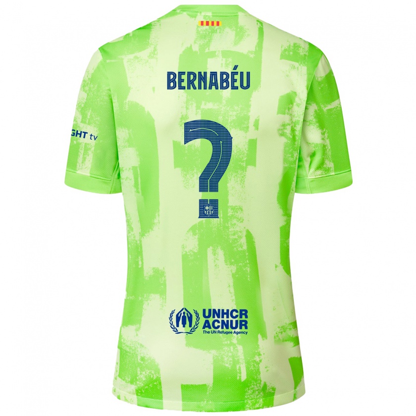 Kandiny Enfant Maillot Pol Bernabéu #0 Citron Vert Troisieme 2024/25 T-Shirt