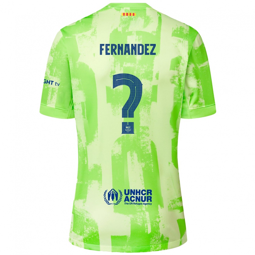 Kandiny Enfant Maillot Pedro Fernández #0 Citron Vert Troisieme 2024/25 T-Shirt