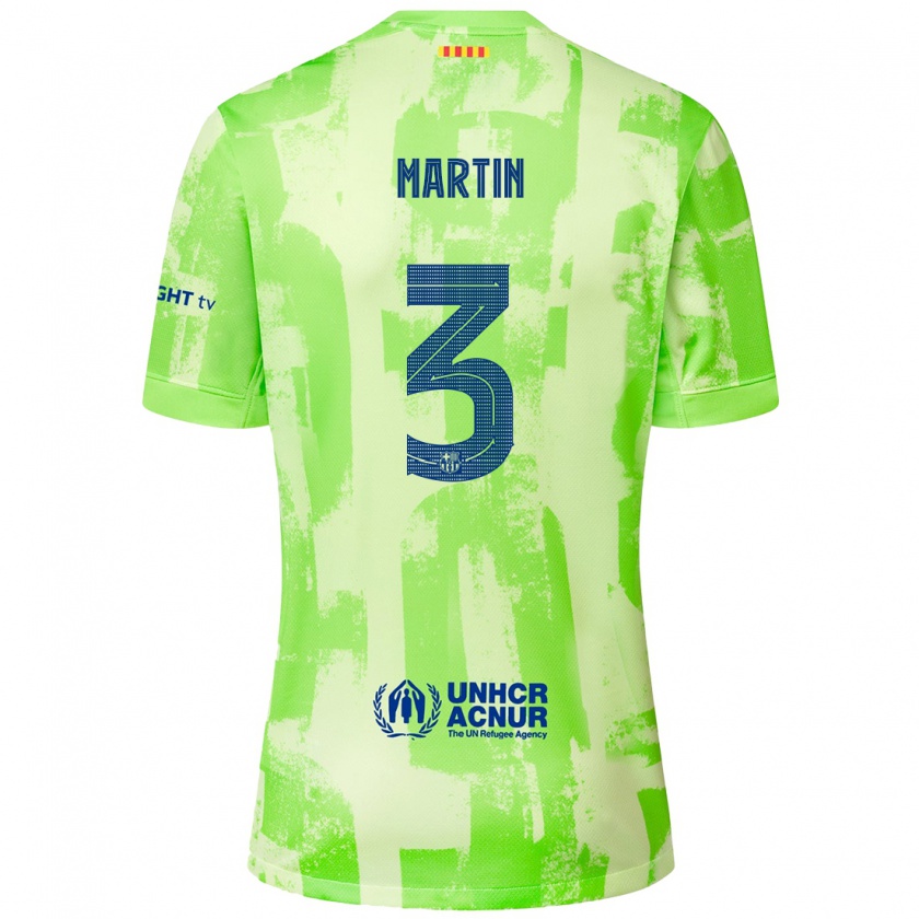 Kandiny Enfant Maillot Gerard Martín #3 Citron Vert Troisieme 2024/25 T-Shirt