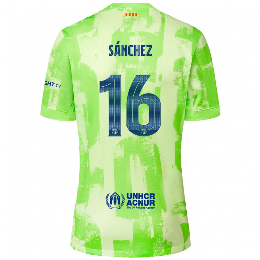 Kandiny Enfant Maillot Edu Sánchez #16 Citron Vert Troisieme 2024/25 T-Shirt