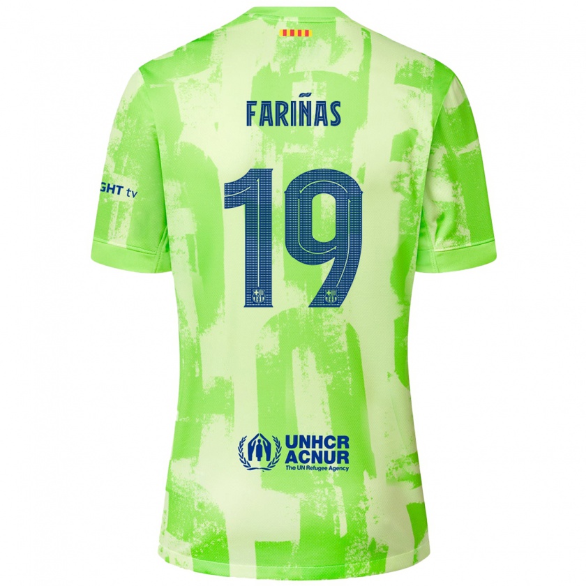 Kandiny Enfant Maillot Brian Fariñas #19 Citron Vert Troisieme 2024/25 T-Shirt