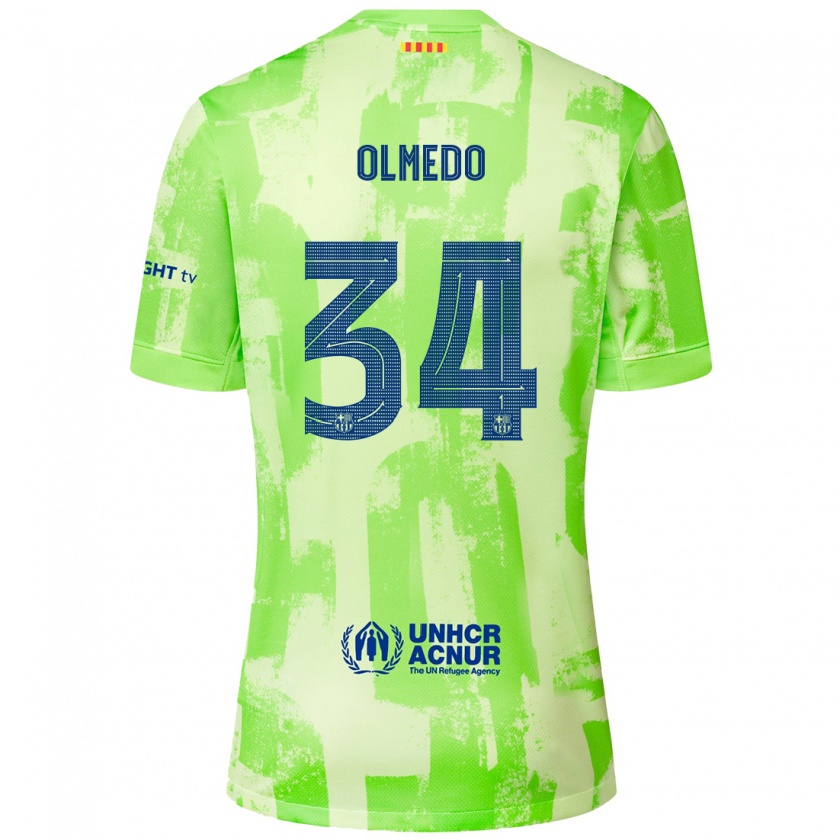 Kandiny Enfant Maillot Alexis Olmedo #34 Citron Vert Troisieme 2024/25 T-Shirt