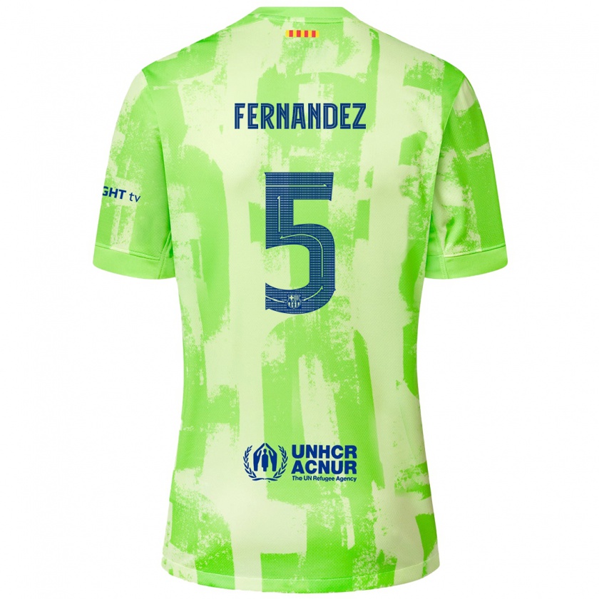 Kandiny Enfant Maillot Jana Fernández #5 Citron Vert Troisieme 2024/25 T-Shirt