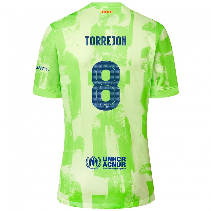 Kandiny Enfant Maillot Marta Torrejón #8 Citron Vert Troisieme 2024/25 T-Shirt