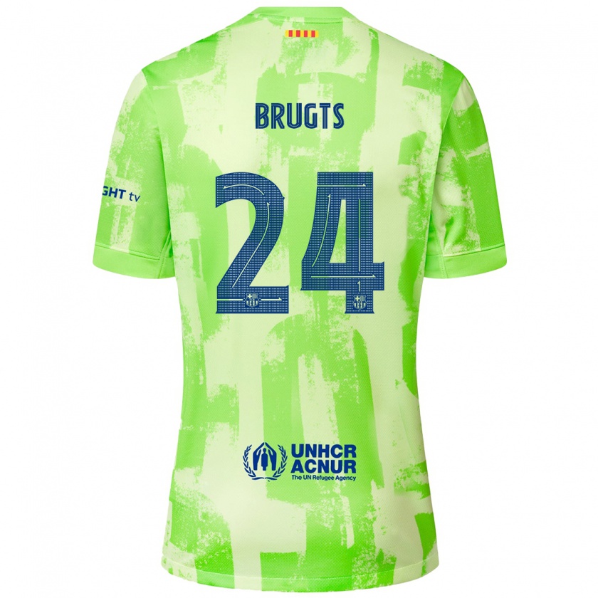 Kandiny Enfant Maillot Esmee Brugts #24 Citron Vert Troisieme 2024/25 T-Shirt