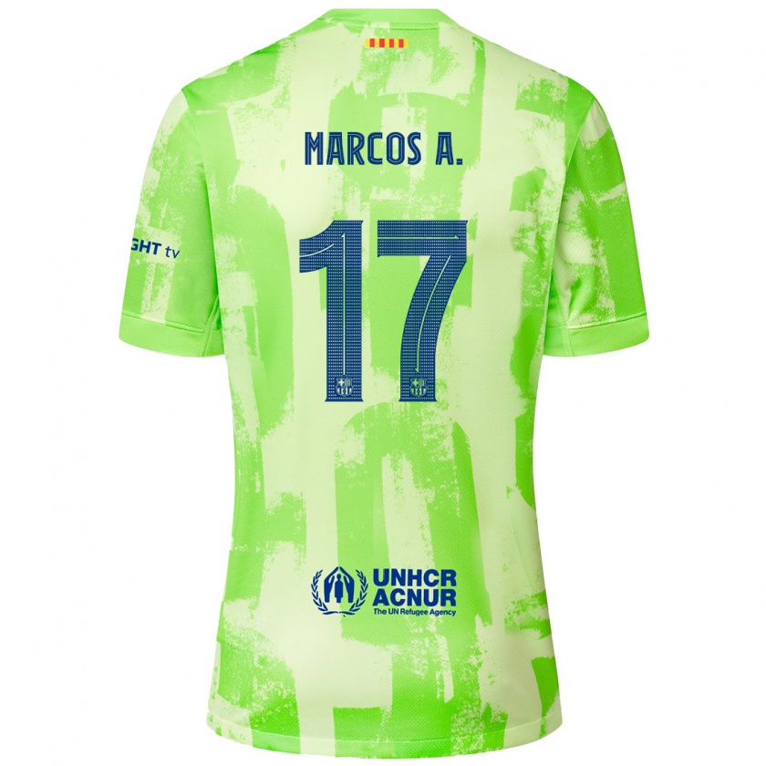 Kandiny Enfant Maillot Marcos Alonso #17 Citron Vert Troisieme 2024/25 T-Shirt