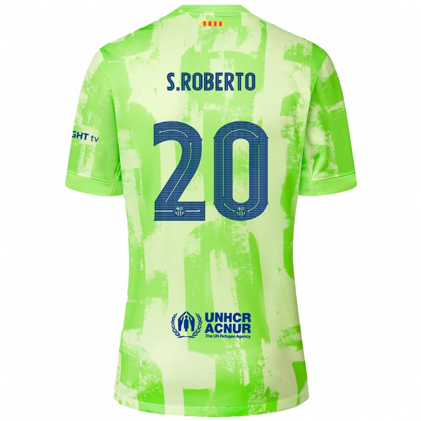 Kandiny Enfant Maillot Sergi Roberto #20 Citron Vert Troisieme 2024/25 T-Shirt