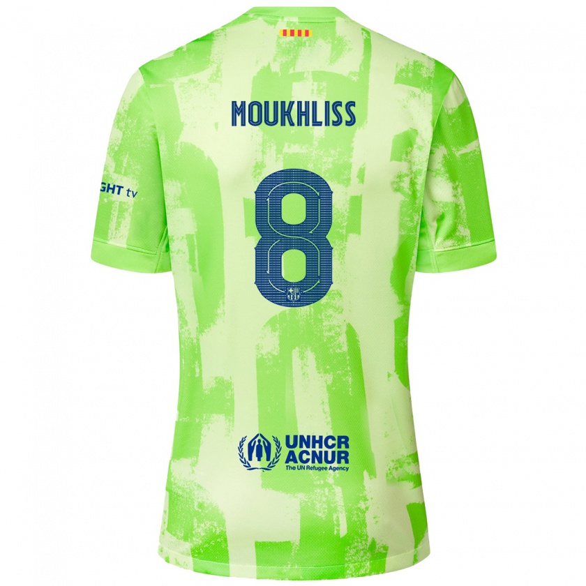 Kandiny Enfant Maillot Moha Moukhliss #8 Citron Vert Troisieme 2024/25 T-Shirt