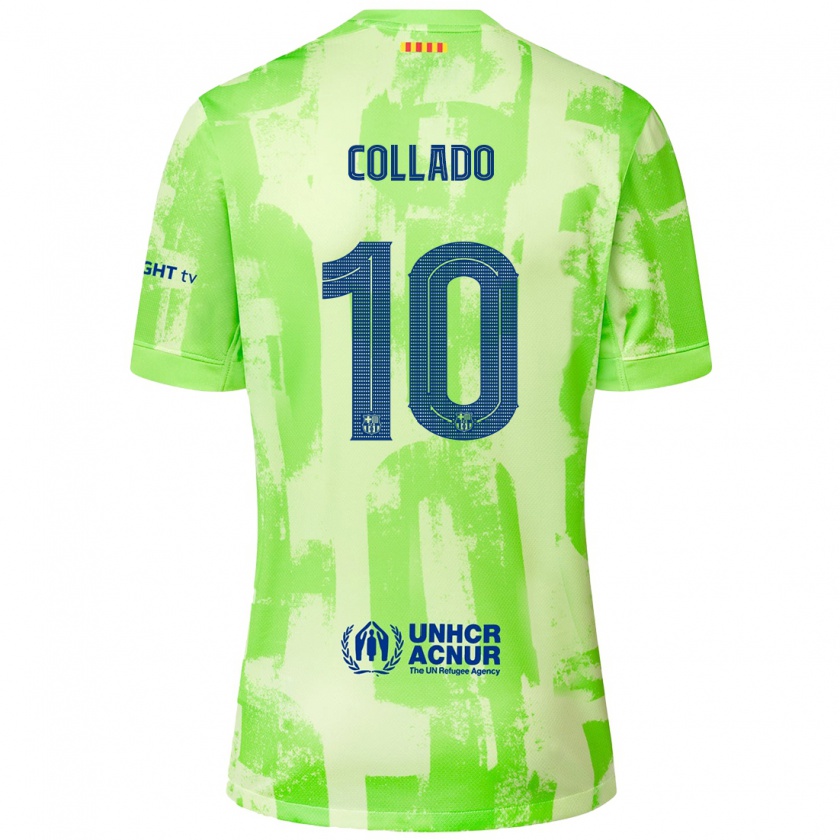 Kandiny Enfant Maillot Alex Collado #10 Citron Vert Troisieme 2024/25 T-Shirt