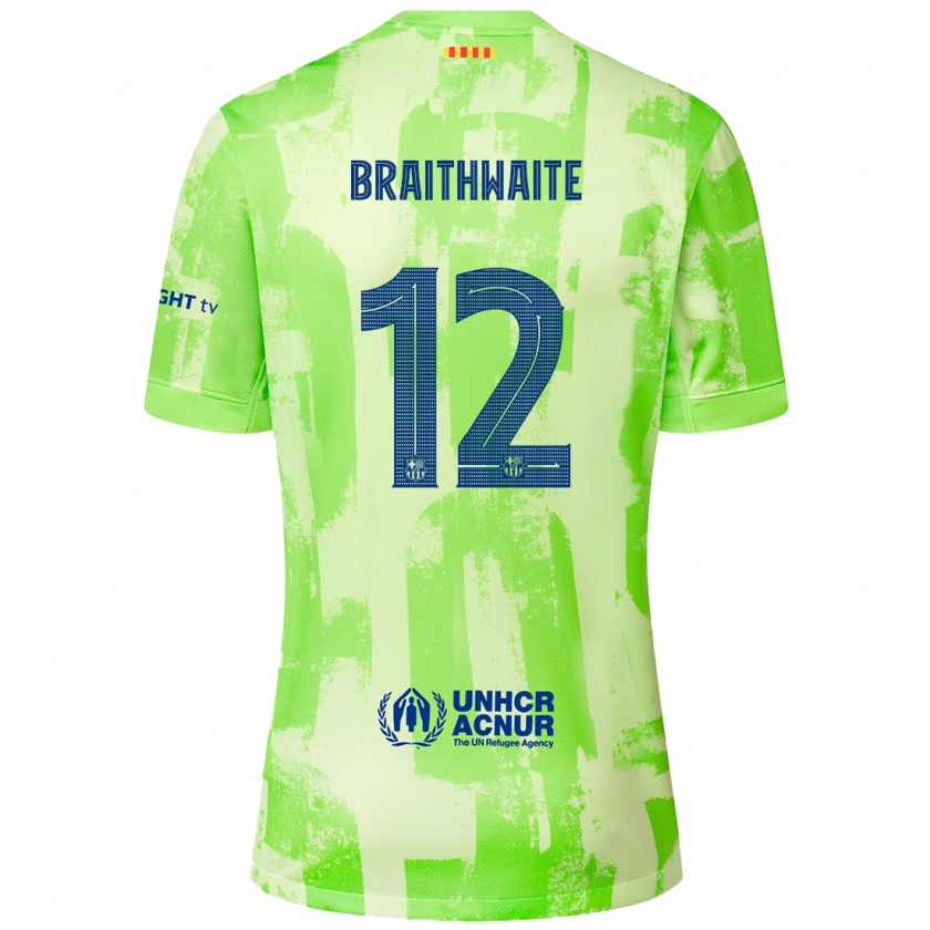 Kandiny Enfant Maillot Martin Braithwaite #12 Citron Vert Troisieme 2024/25 T-Shirt