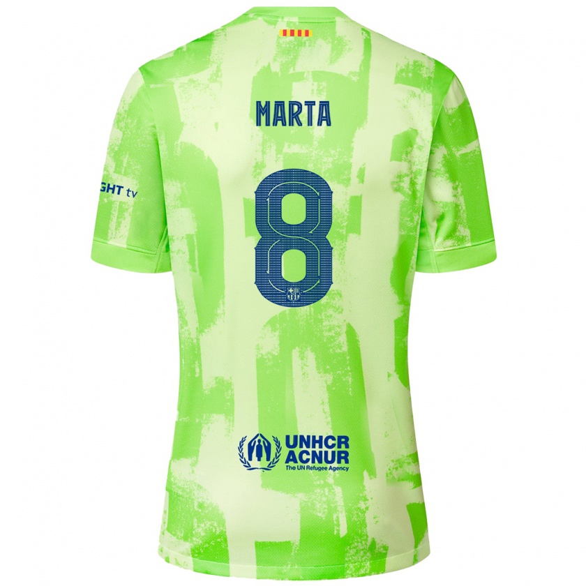 Kandiny Enfant Maillot Marta Torrejon #8 Citron Vert Troisieme 2024/25 T-Shirt