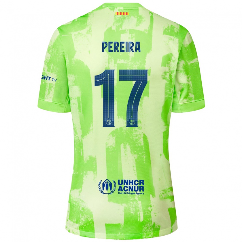 Kandiny Enfant Maillot Andrea Pereira #17 Citron Vert Troisieme 2024/25 T-Shirt